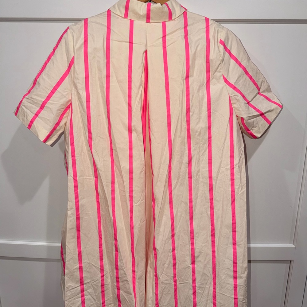 NWT English Factory Woman’s Button Down Shirt with Pink and Cream Stripes - Picture 4 of 8